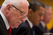 V. Klaus, B. Obama, M. Topolánek