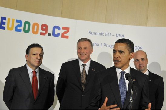 Barroso, Topolánek, Obama, Reinfeldt