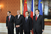 Solana, Klaus, Wen Jiabao, Barroso